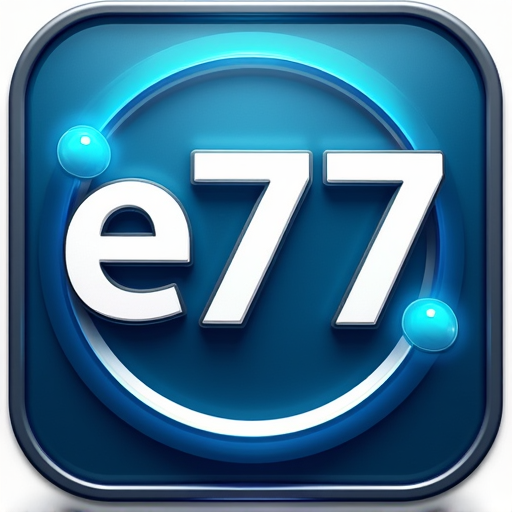 logotipo da plataforma e77 onde você poderá se cadastrar gratuitamente